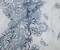 White-Dark Blue Nylon Floral Border Printed Mesh Tulle Fabric By the Yard